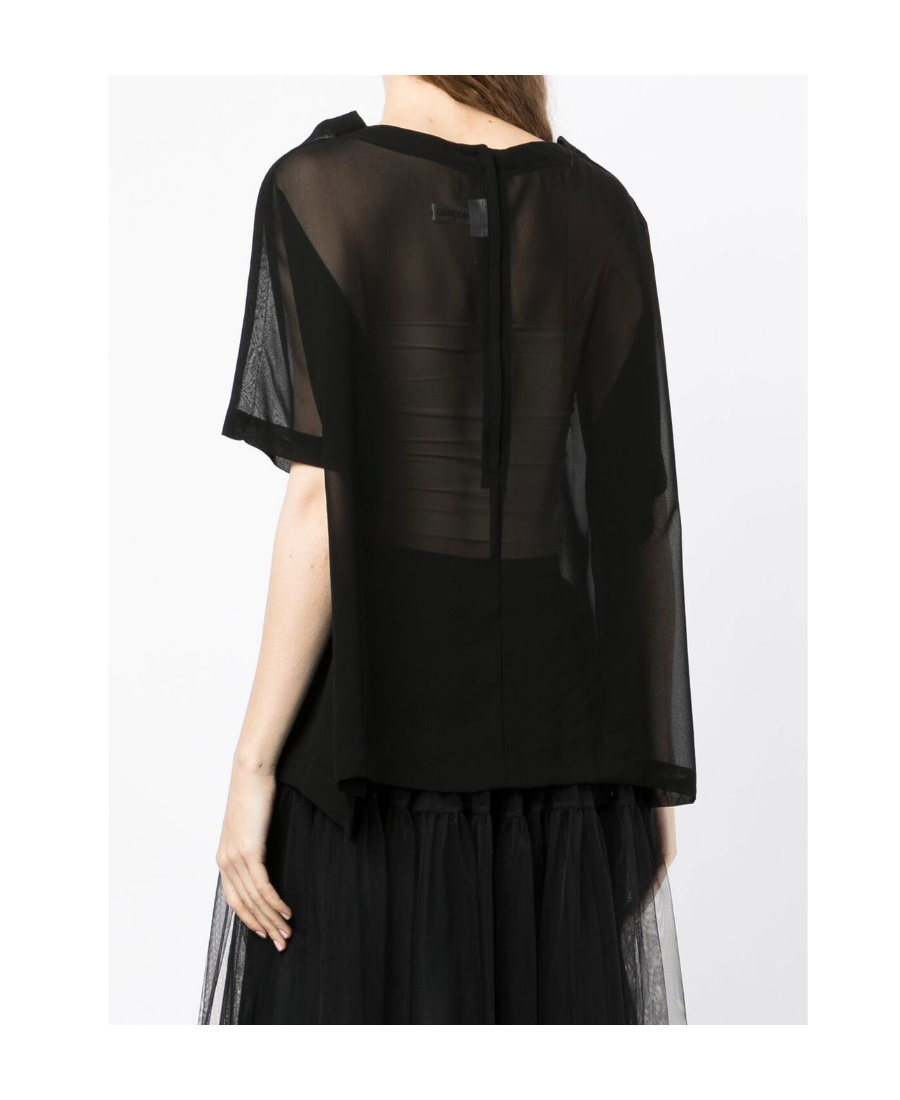 COMME DES GARÇONS FLORAL-PRINT SEMI-SHEER T-SHIRT 