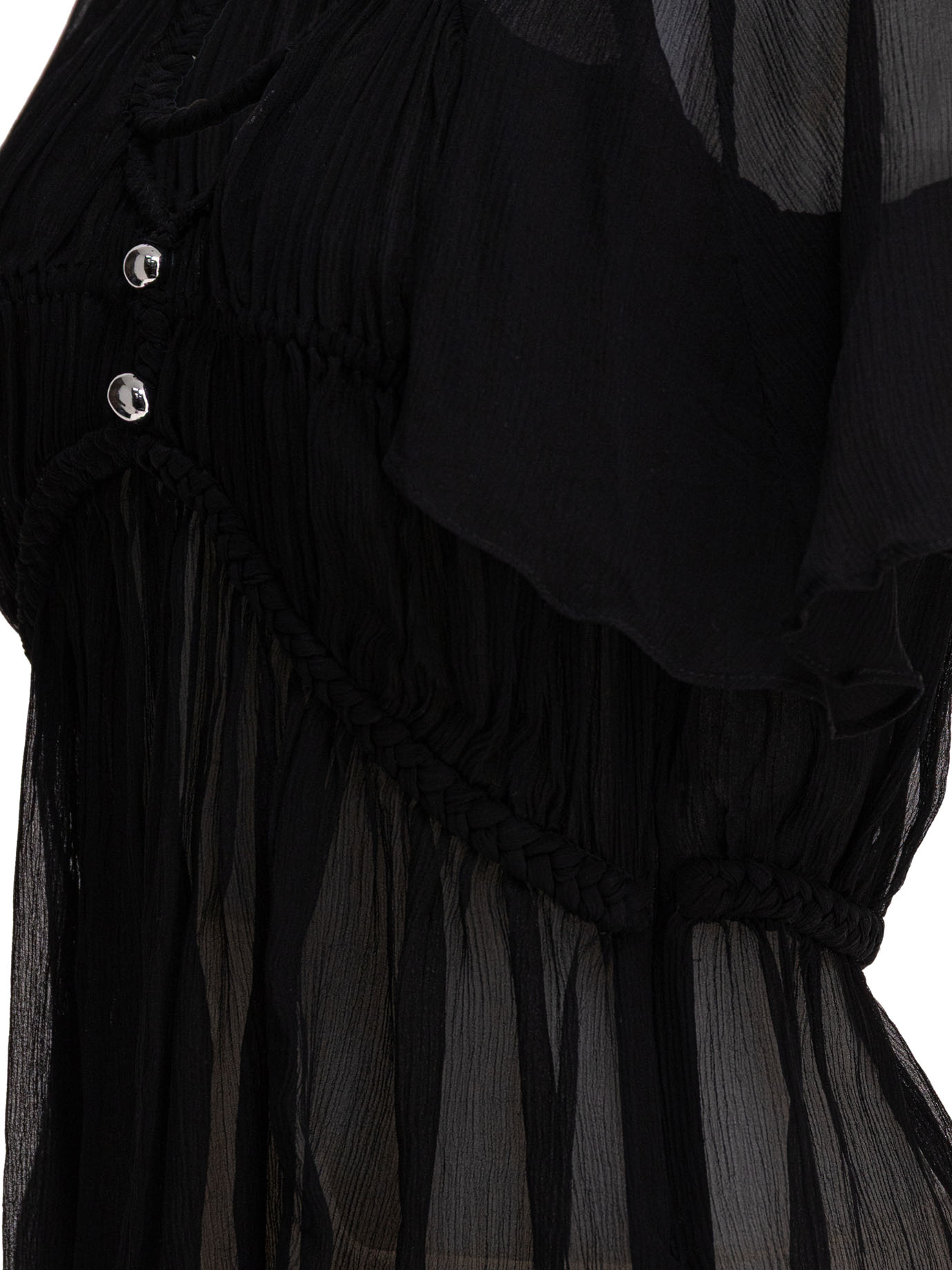 Isabel Marant Sheer Top Featuring Button Detail And Ruffled Hem In Black
