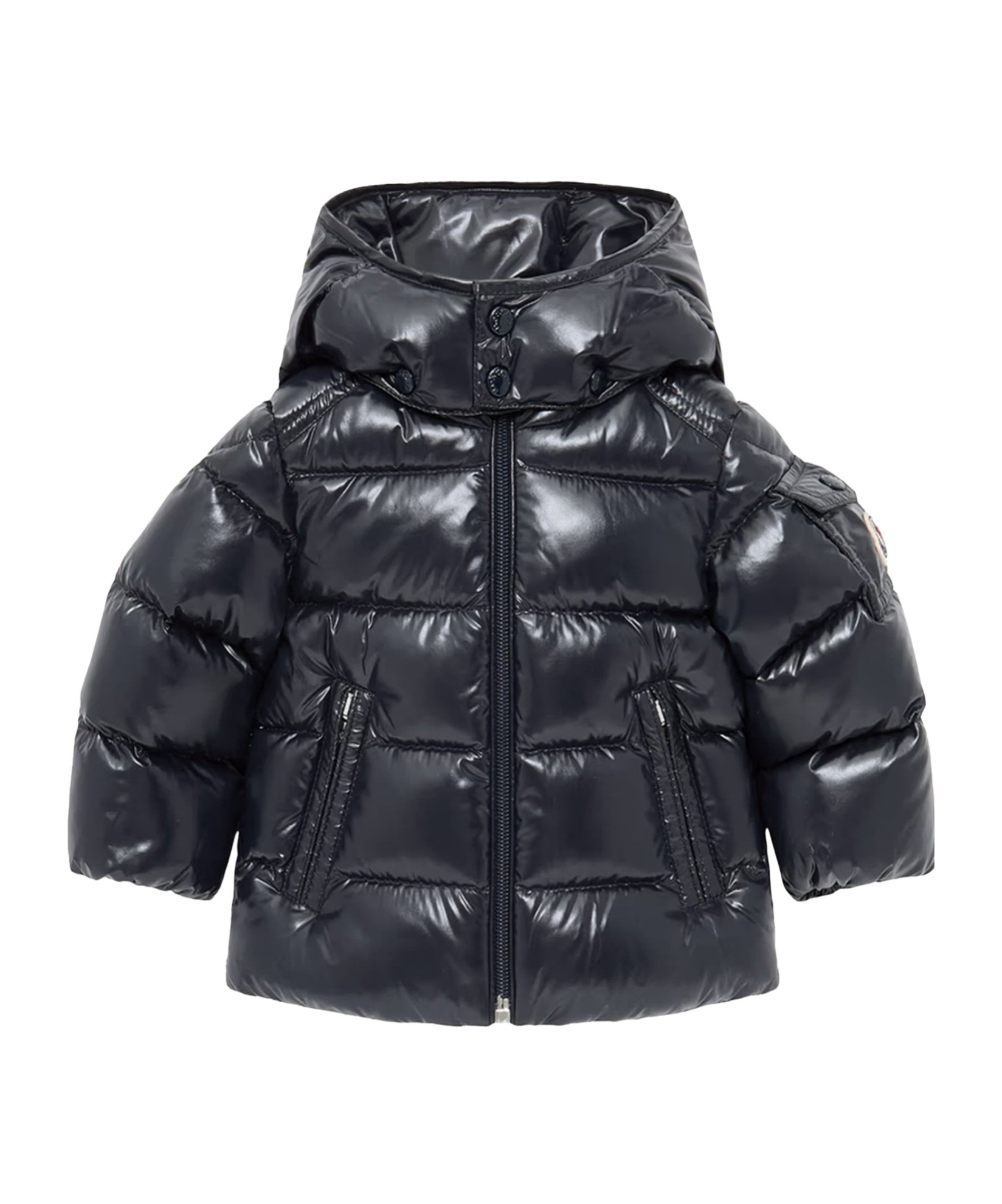 Moncler Maya Hooded Down Jacket In Gray