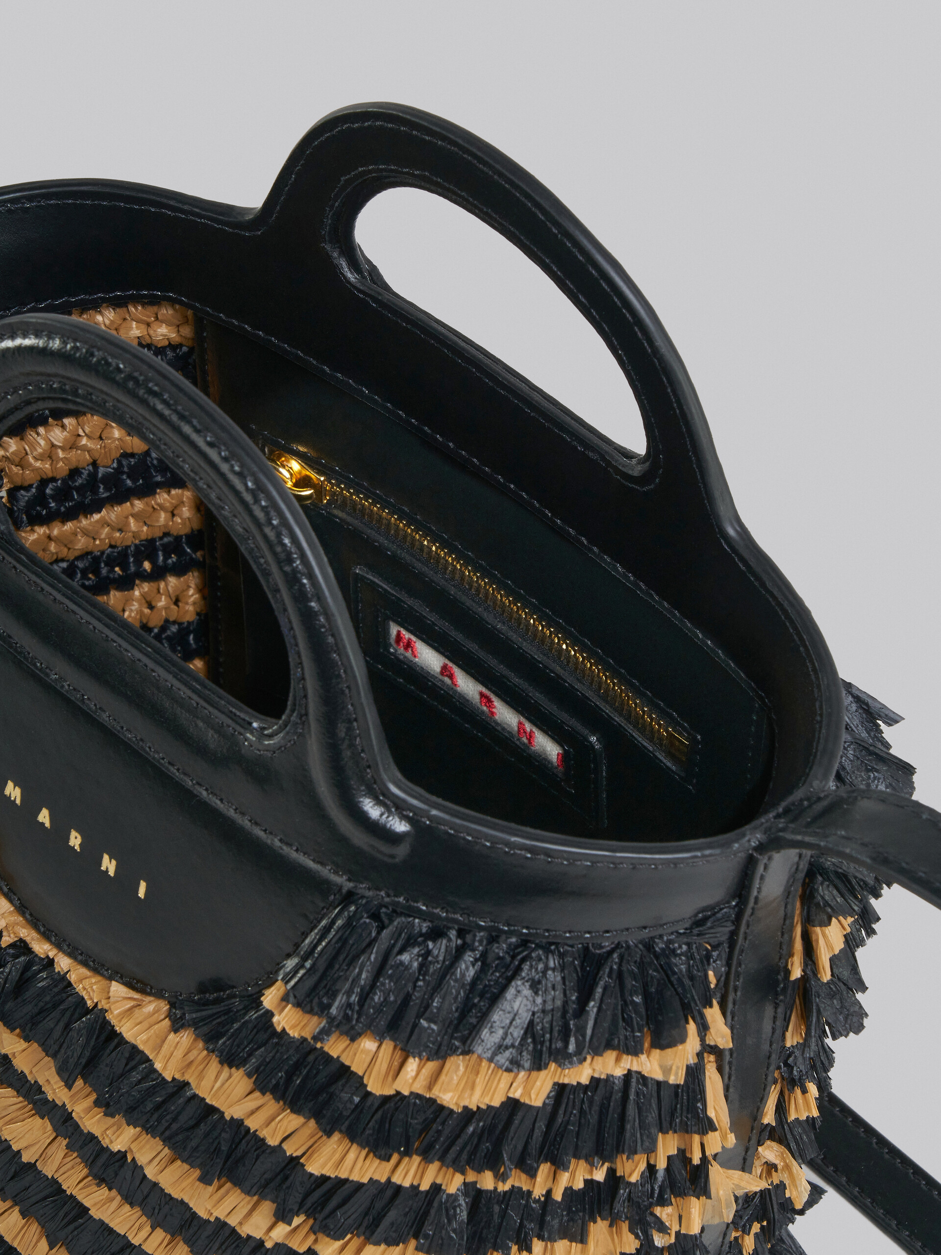 Marni Mini Fringe Bucket Bag In Black