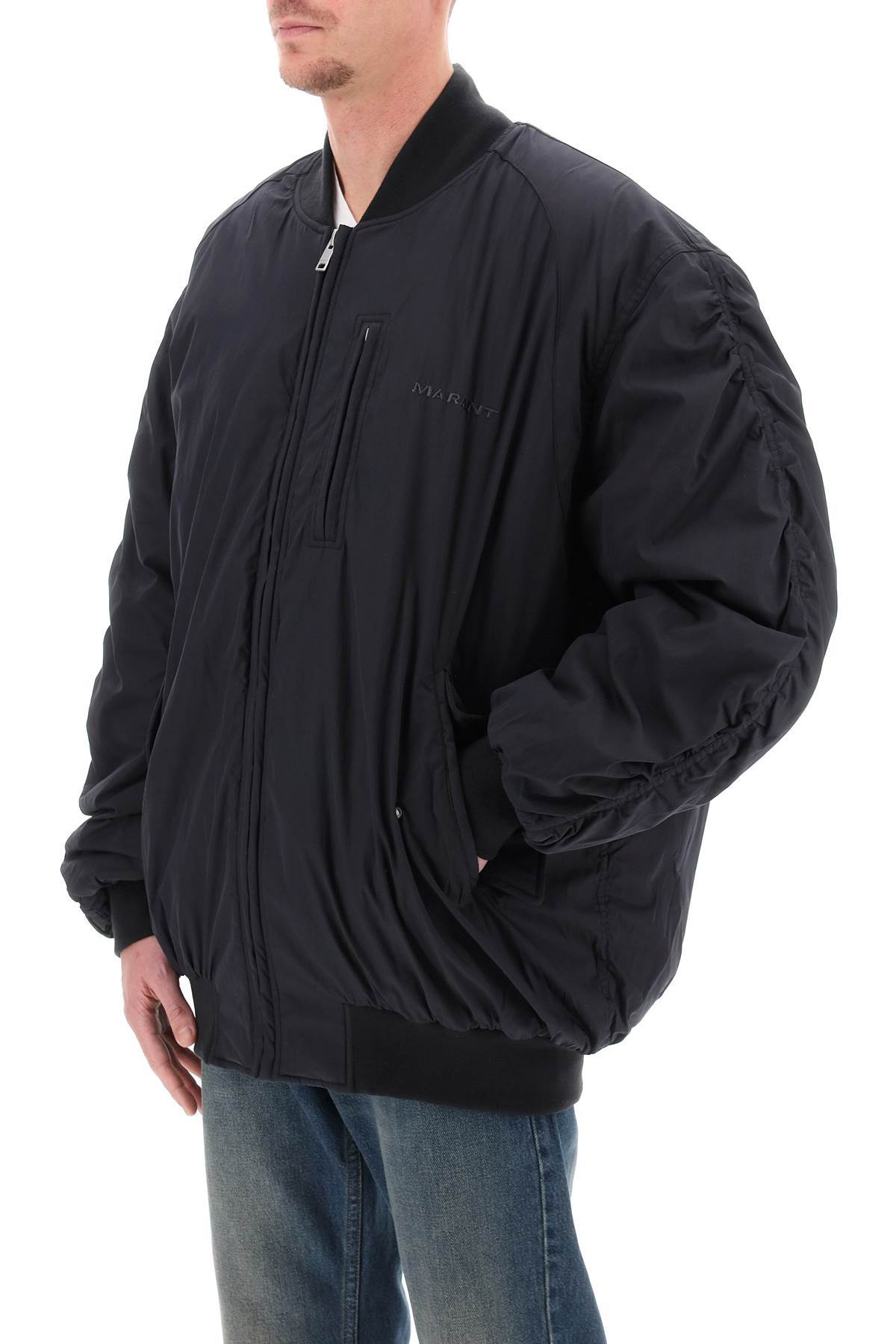 Isabel Marant Bakya Logo Embroidered Bomber Jacket In Black