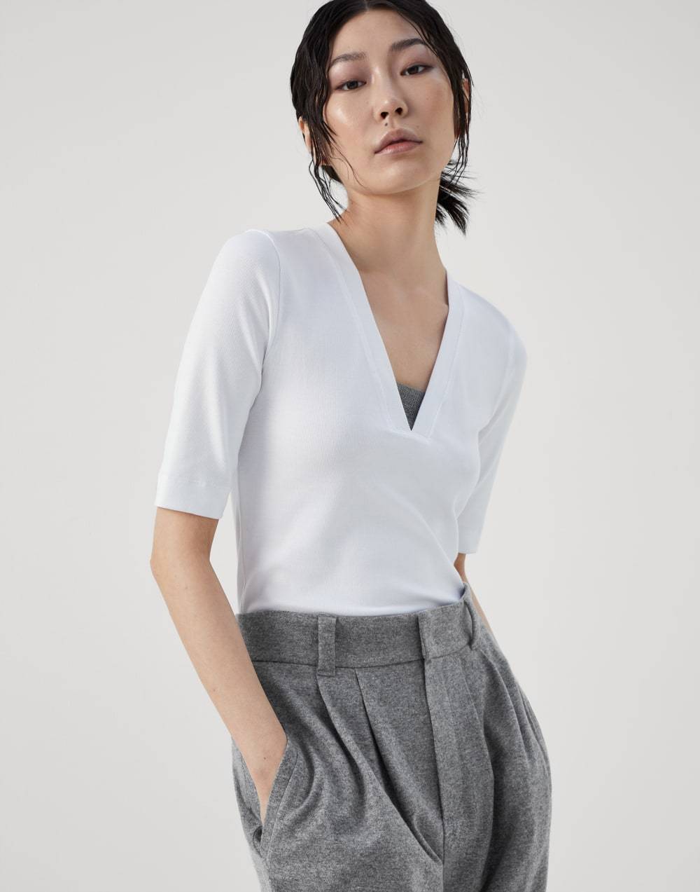 Brunello Cucinelli Monili Chain-embellished T-shirt In White