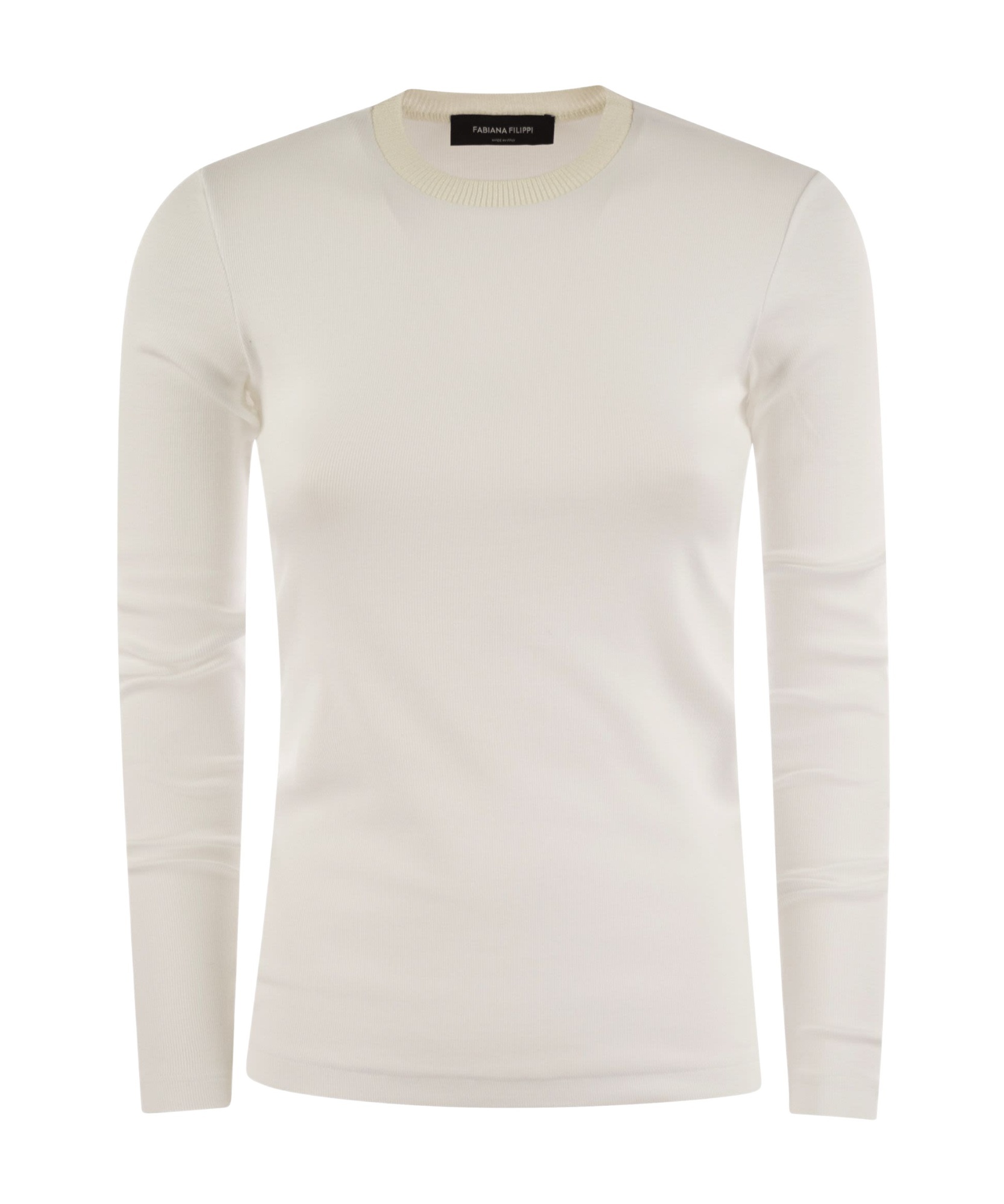 Fabiana Filippi Long-sleeved T-shirt In Jersey In White
