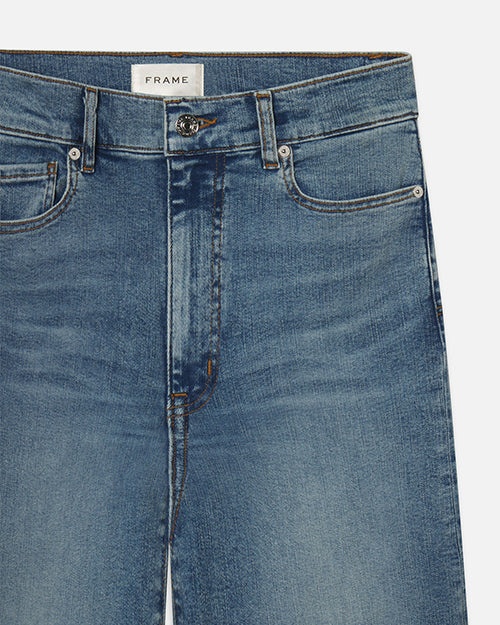 Frame Le Palazzo Crop Wide Leg Jeans In Blue
