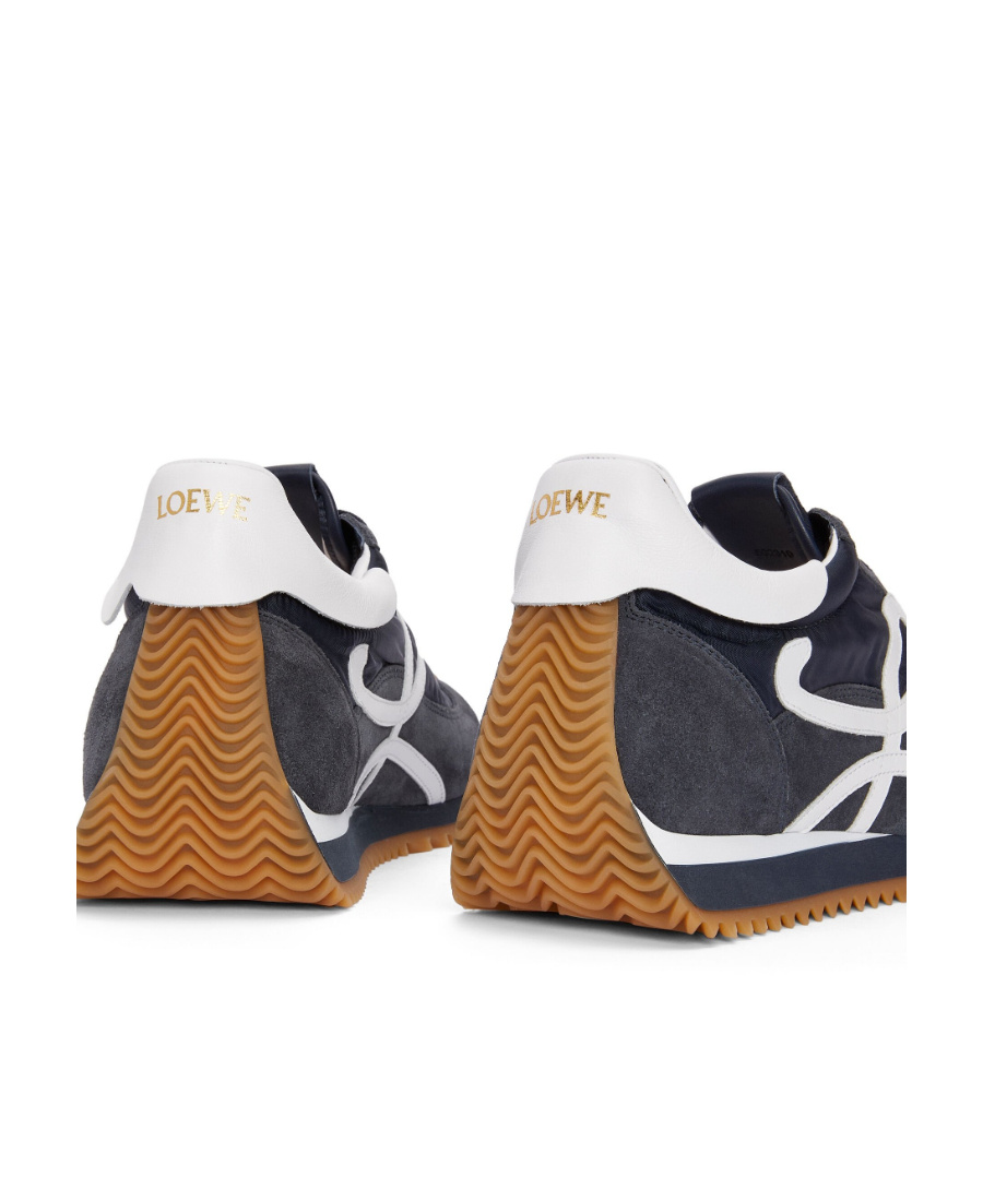 Loewe Flow Runner Suede-trimmed Sneakers In Blue