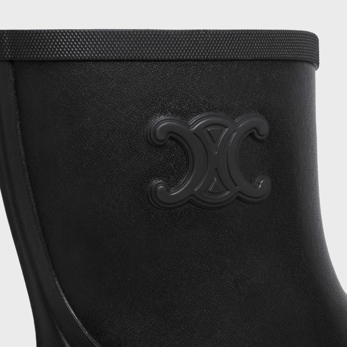 Celine Triomphe Mid-height Rain Boots In Black
