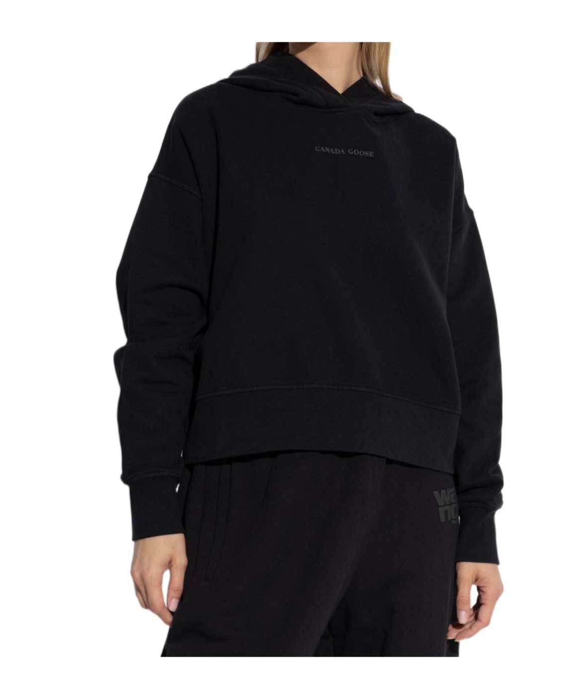 Canada Goose Long-sleeved Hooded Sweatshirt In Black