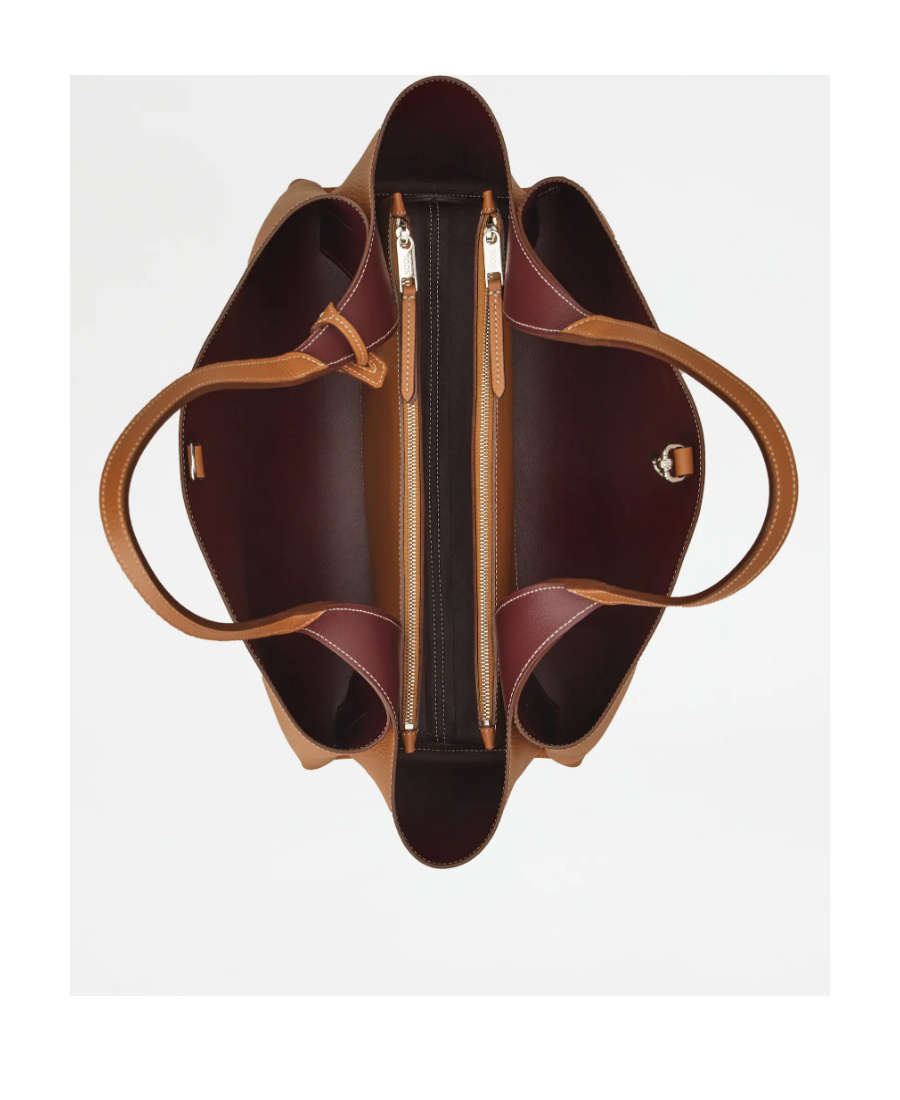 Tod's Medium Leather Tote Bag In Brown