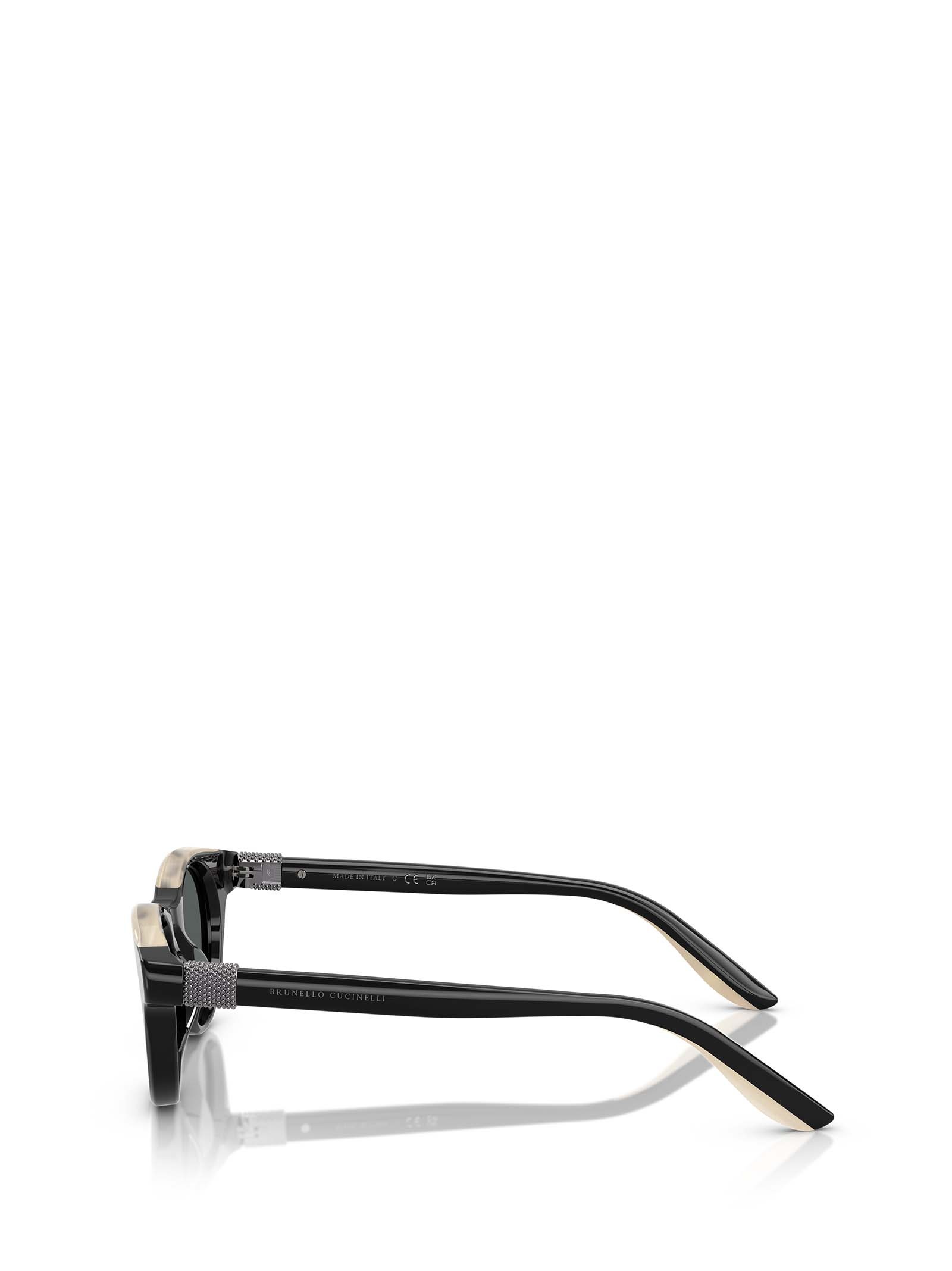 Brunello Cucinelli Bc4016s Acetate Round Sunglasses In Black