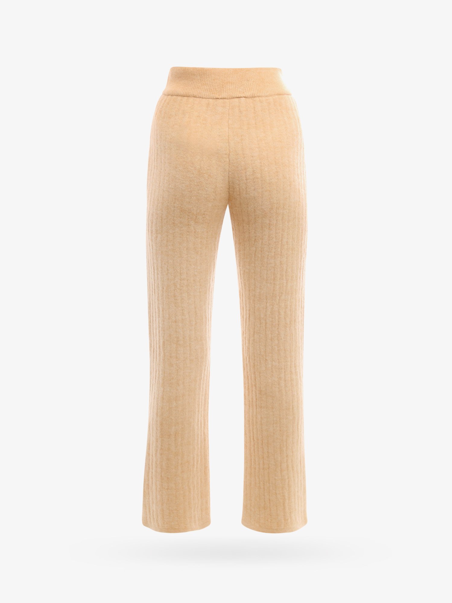 Nanushka Ribbed-knit Wool Trousers In Nude