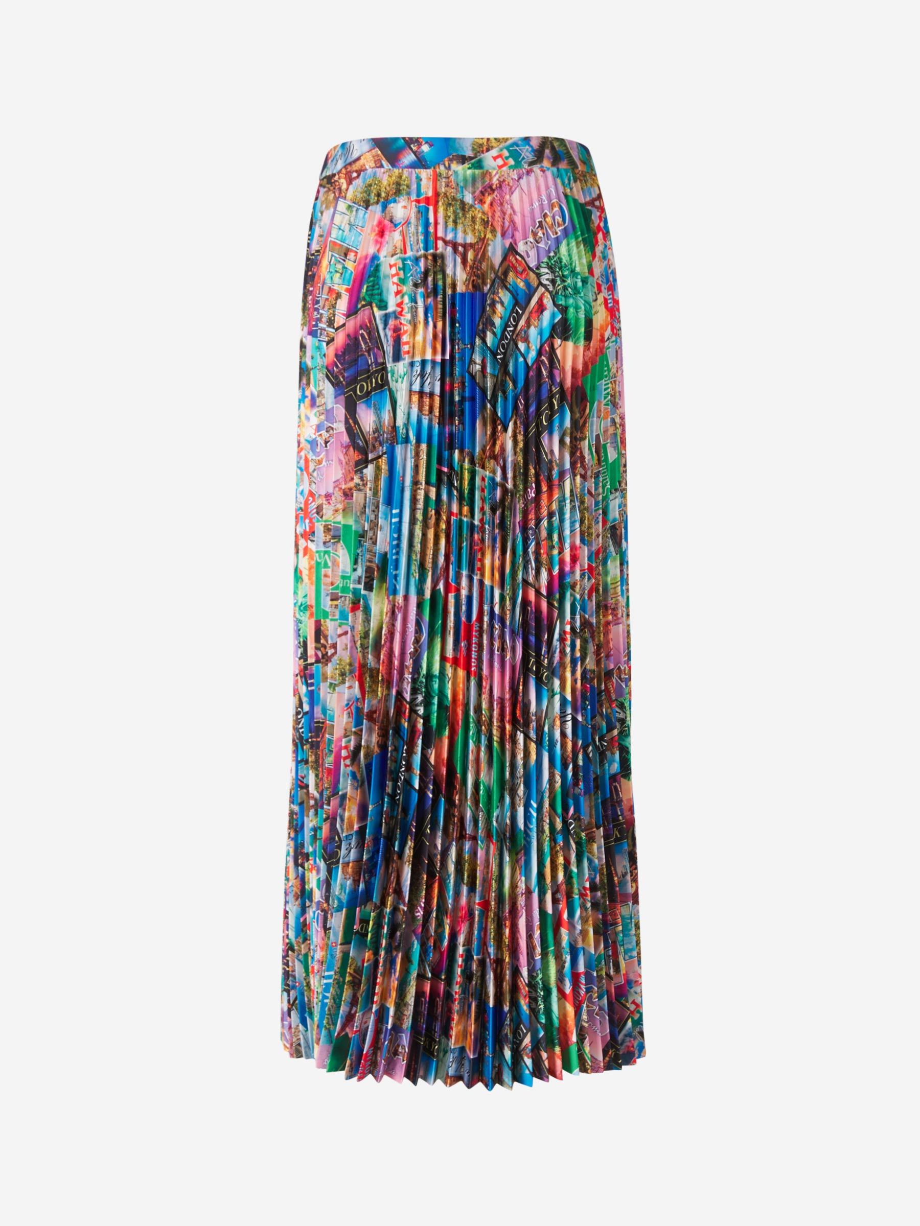Balenciaga Asymmetrical Pleated Skirt In Multicolor