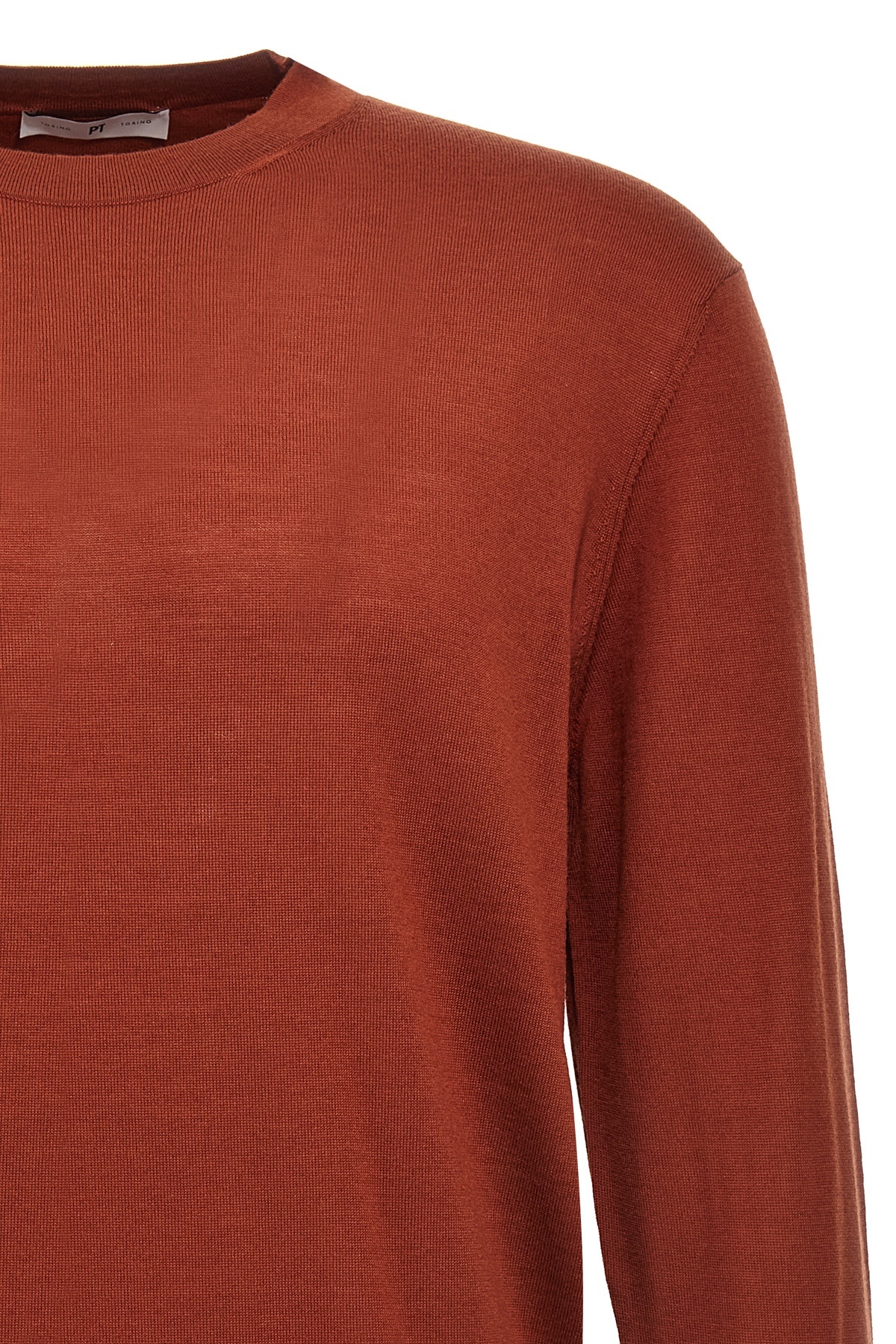 Pt Torino Crew-neck Fine-knit Jumper In Red