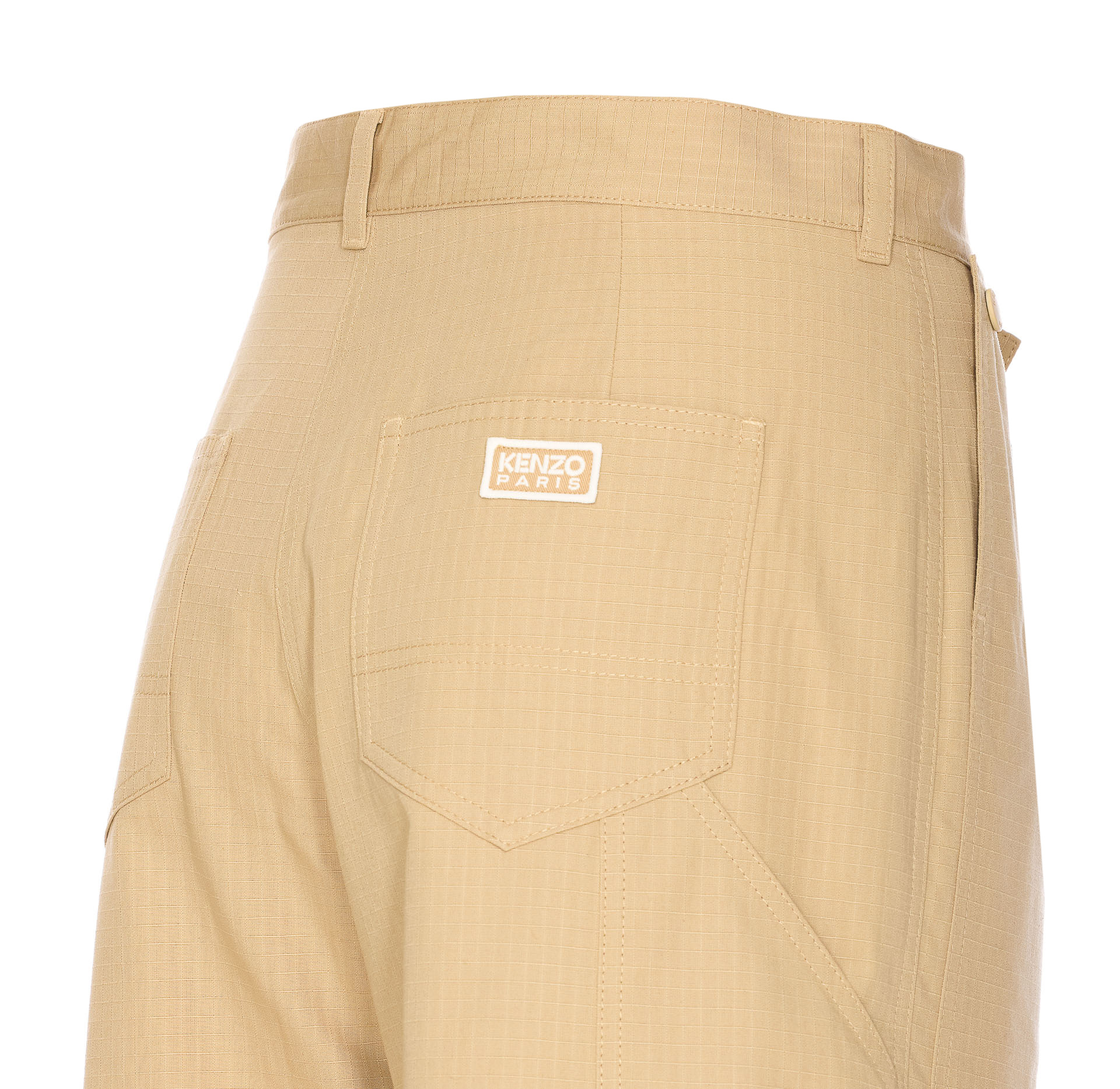 Kenzo Hight Waist Wide-leg Trousers In Nude
