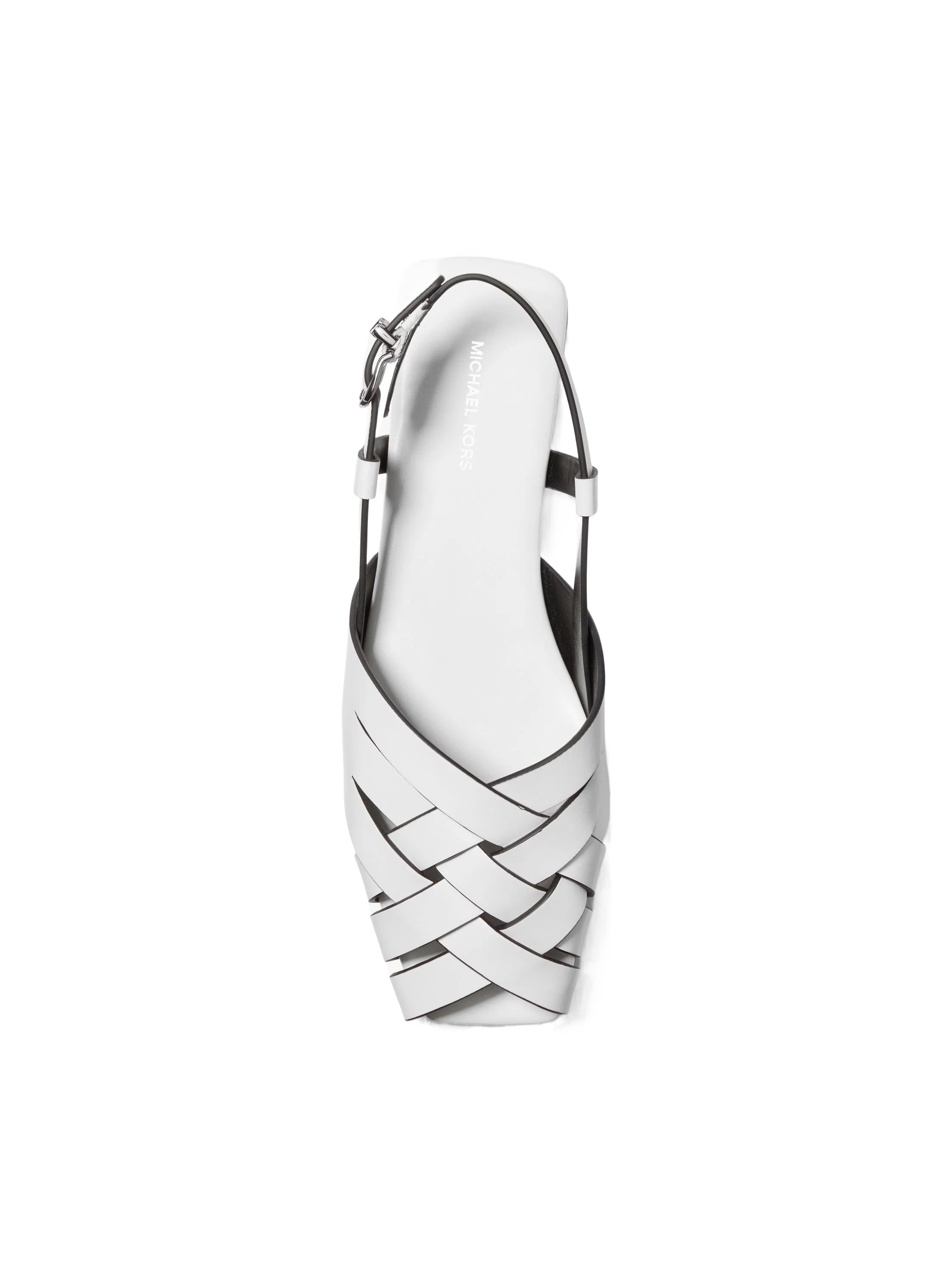 Michael Michael Kors Leather Sandals Irene Sling Flat In White