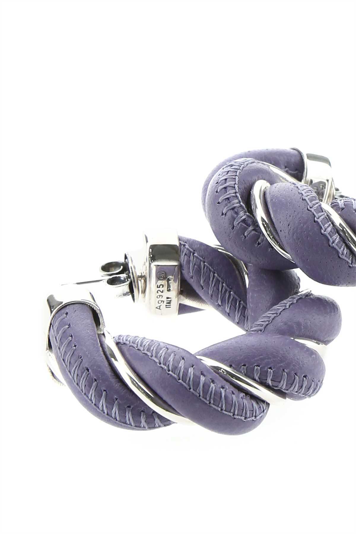 Bottega Veneta Twist Sterling-silver Earrings In Purple