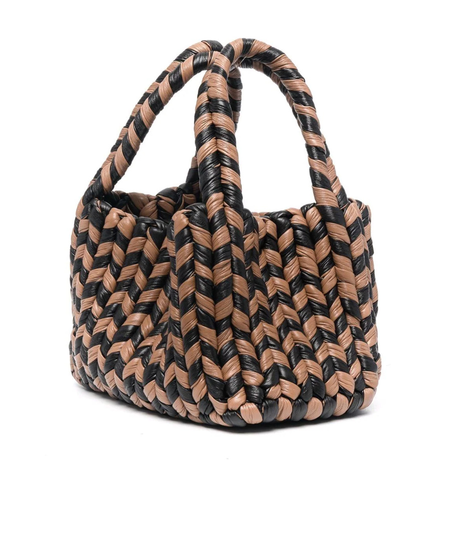 Nanushka Woven Top-handle Tote In Black