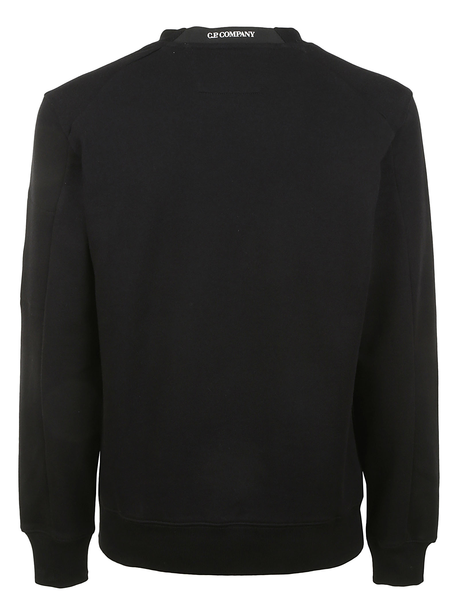 C.p. Company Cp Company Diagonal Raised Fleece Crew Neck Lens Sweatshirt In Black