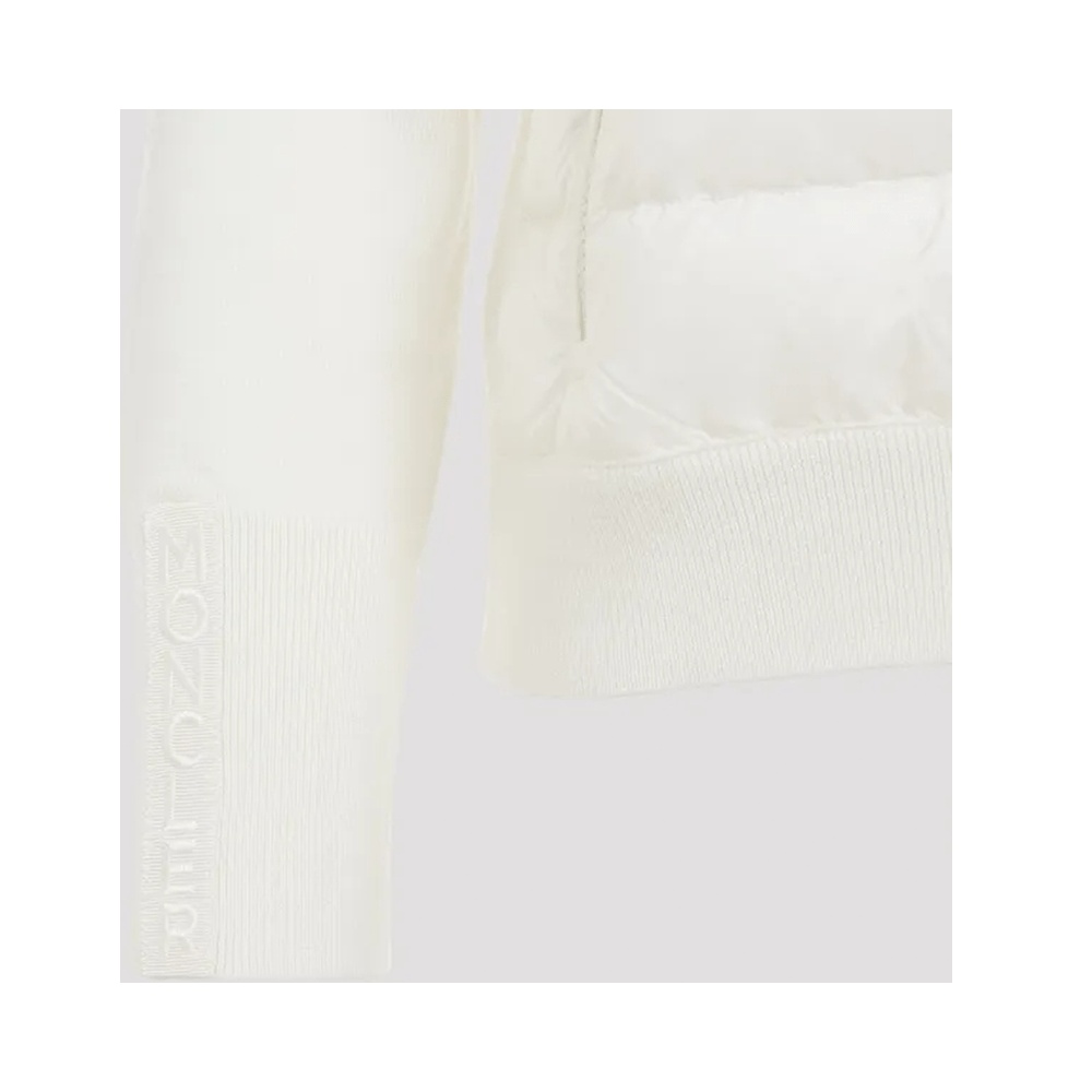 Moncler Wool Zip-up Down Cardigan In White