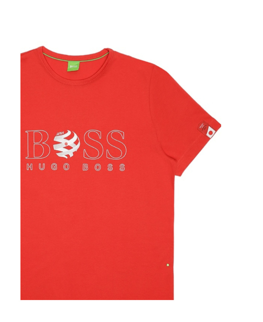 Hugo Boss T-shirt With Round Neck And Short Sleeves In Red
