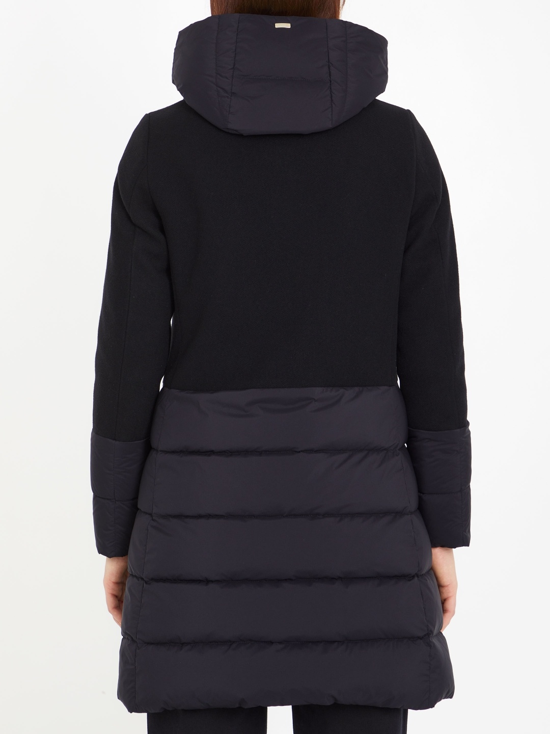 Herno Mix Fabric Medium Jacket In Black