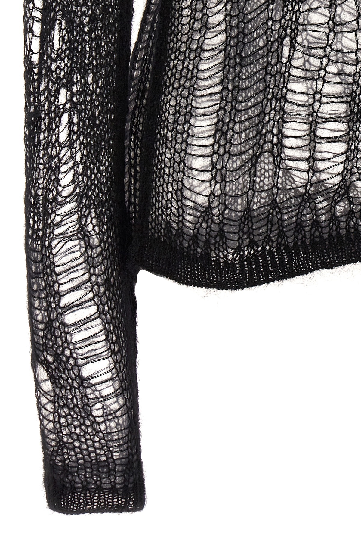 Rick Owens Open-knit Sheer Jumper In Black