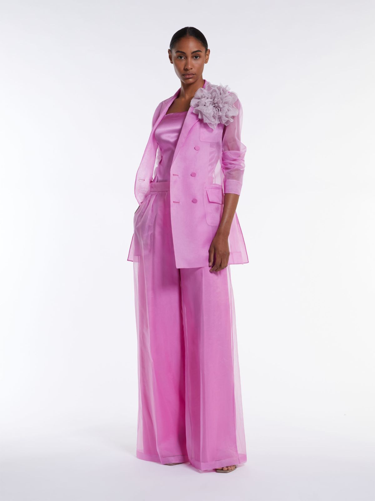 Max Mara Double-breasted Suit Jacket In Purple