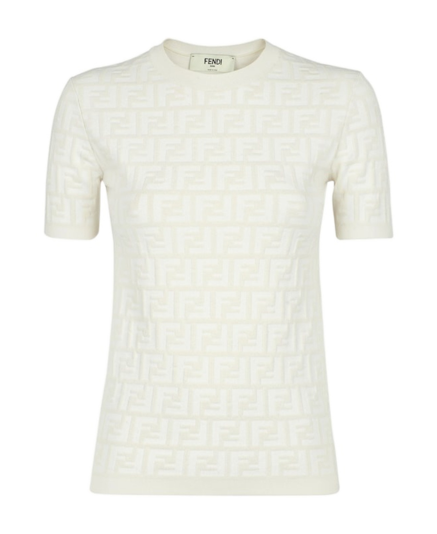 FENDI WHITE FF VISCOSE JUMPER