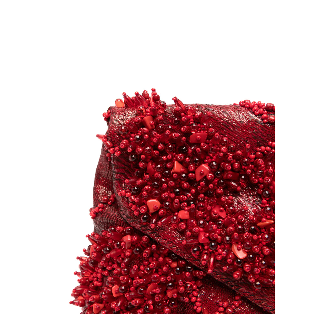 Dries Van Noten Flap Clutch In Scarlet