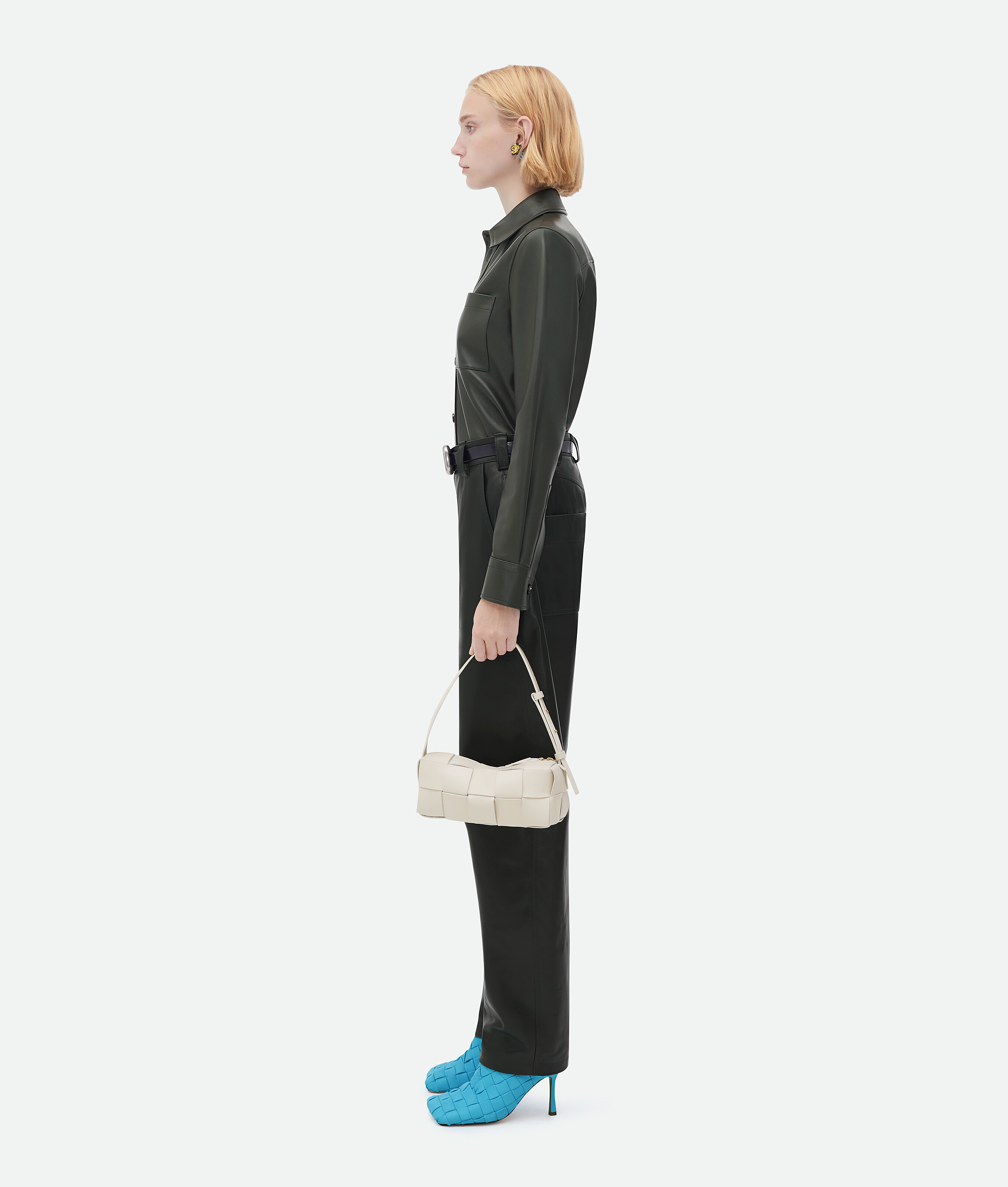 Bottega Veneta Small Brick Cassette Shoulder Bag In White