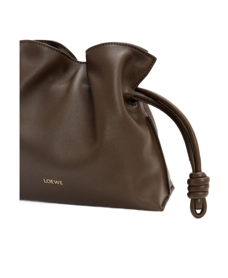 Loewe Mini Flamenco Clutch In Nappa Calfskin In Brown