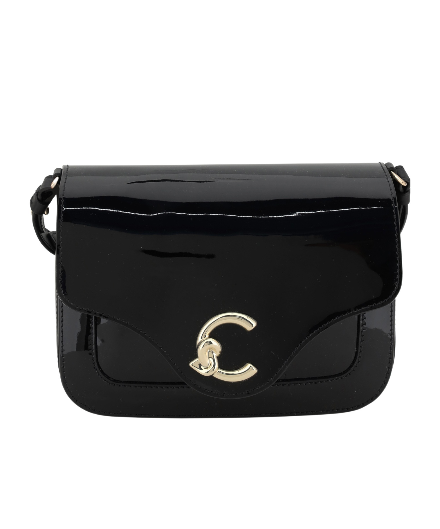 Coccinelle C-me Patent Shoulder Bag In Black