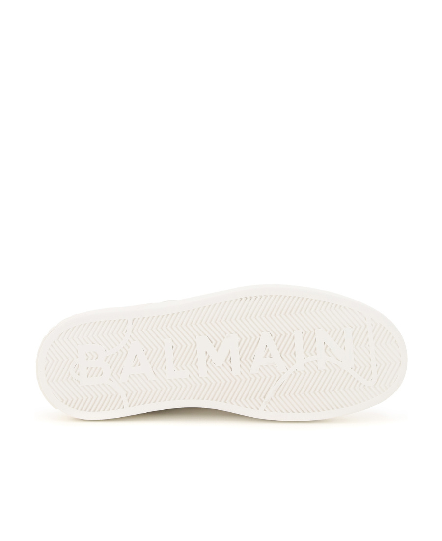 Balmain B Court Low Top Sneakers In White Leather In White