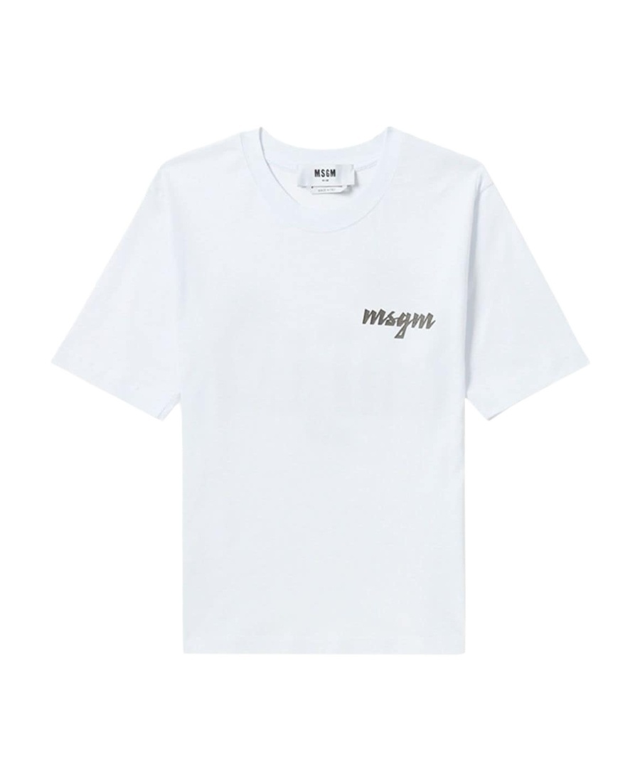 Msgm Logo-print Short-sleeve T-shirt In White