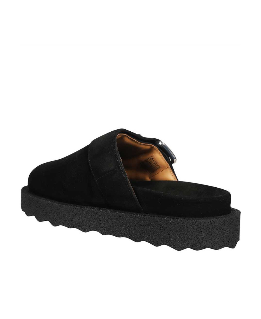 Off-white Sponge Buckle-embellished Slippers In Black
