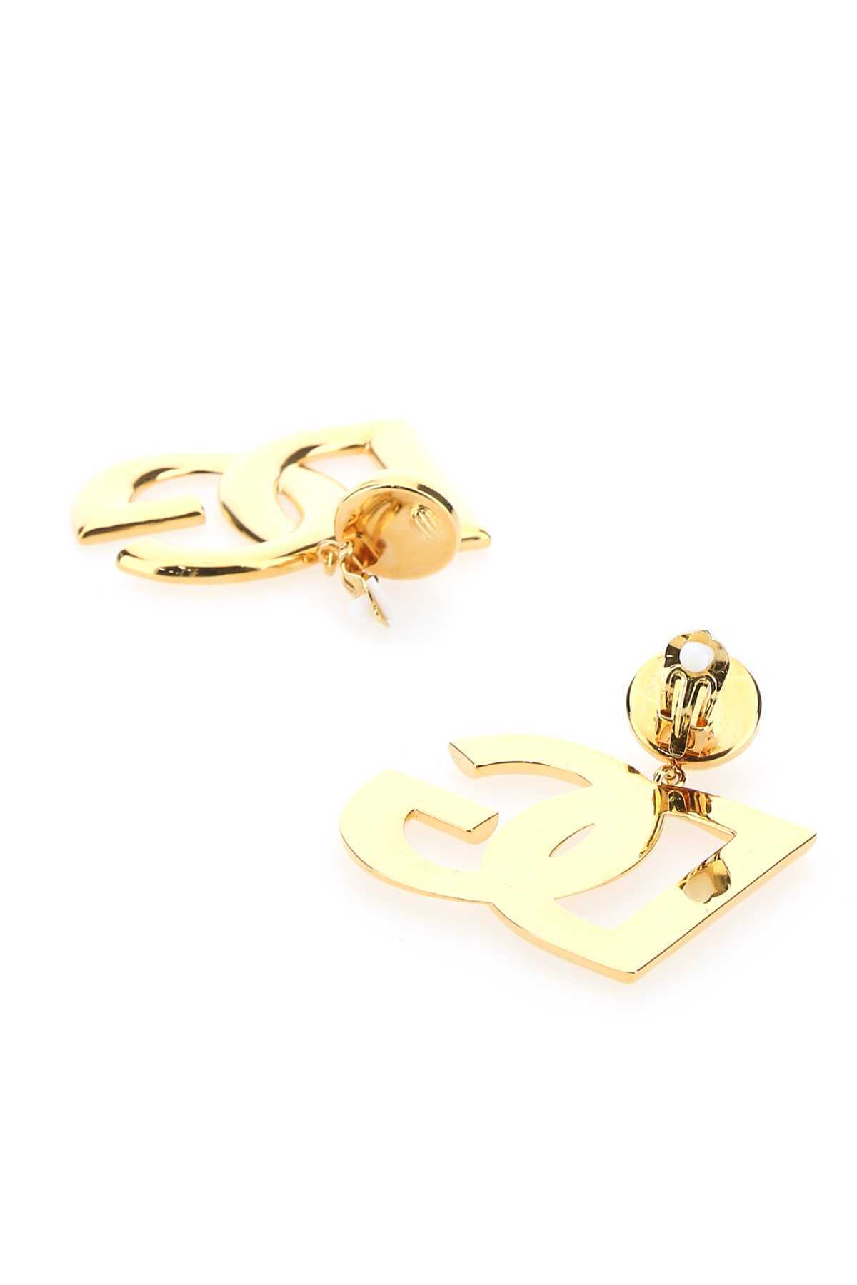 Dolce & Gabbana Crystal Logo Earrings Jewelry Gold In Yellow