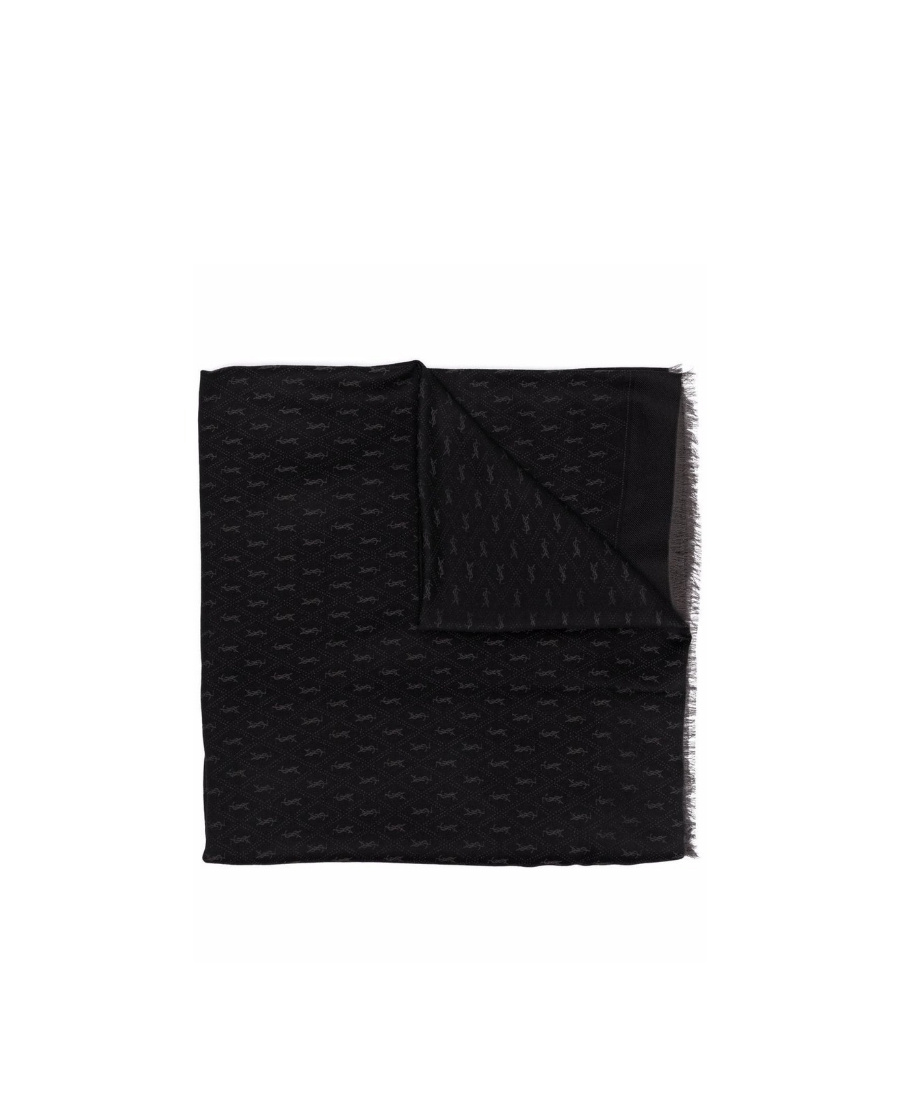 Saint Laurent Jacquard Monogram Large Accessories In Black
