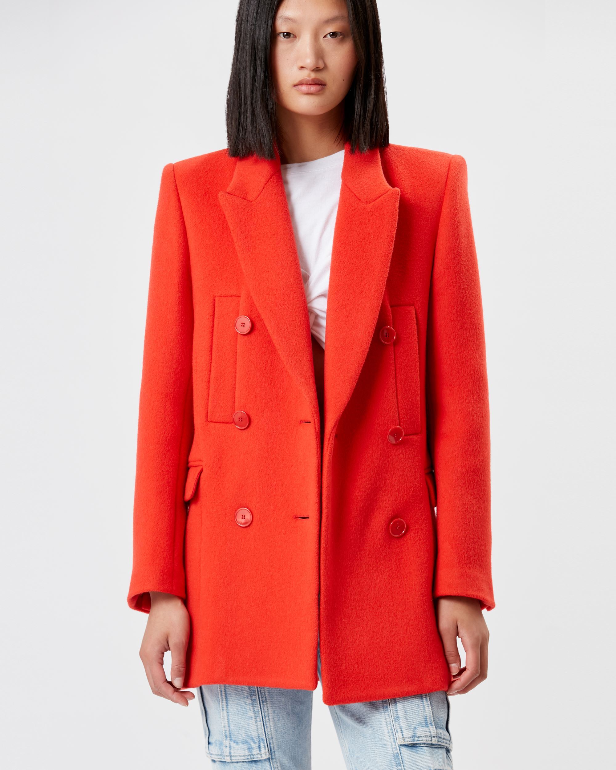 Isabel Marant Double Breasted Coat In Red