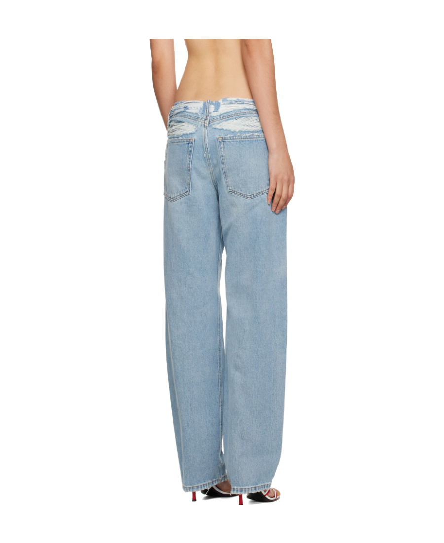 Diesel Logo Denim Trousers In Gray