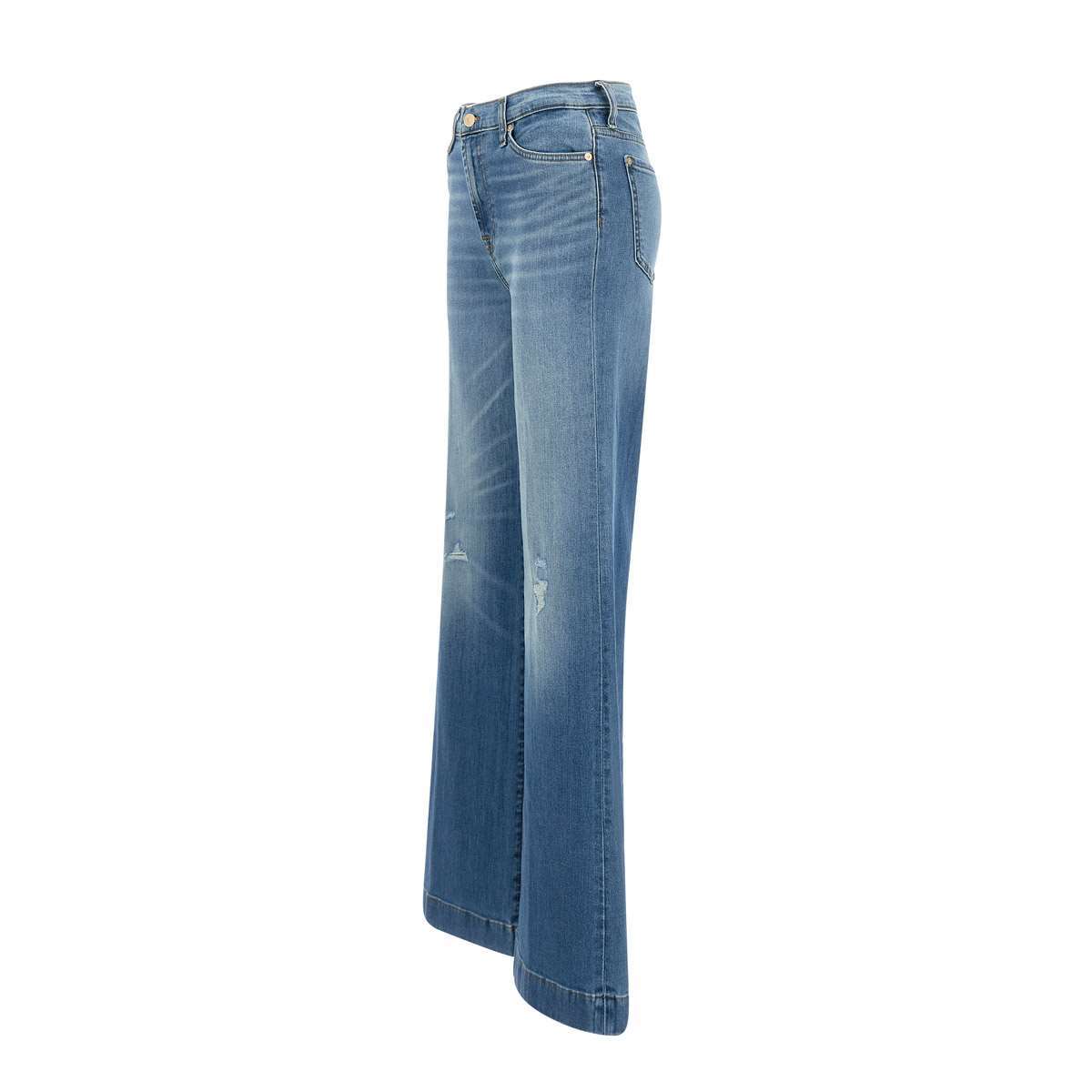 7 For All Mankind Modern Slim Illusion Distressed Jeans In Blue
