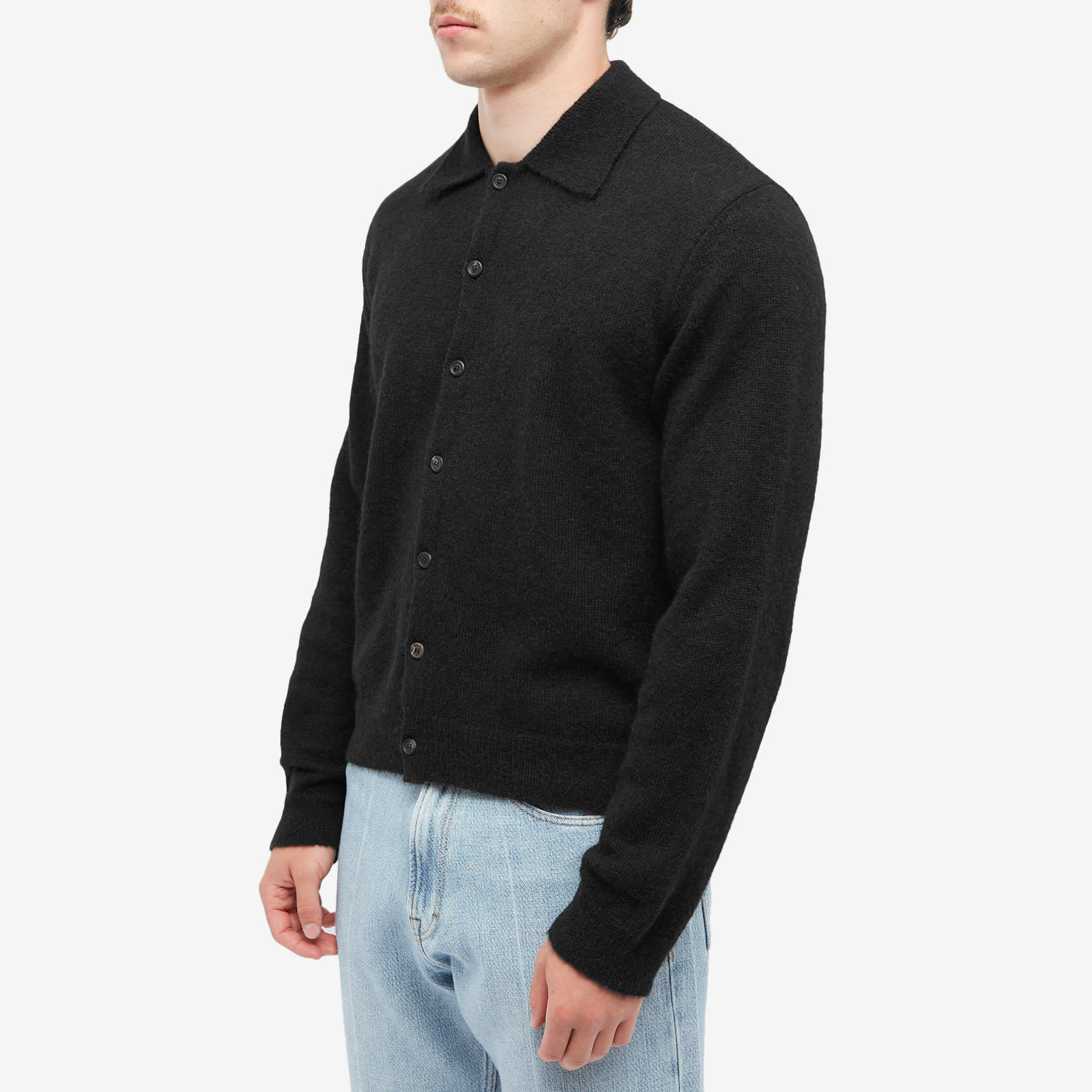 Our Legacy Alpaca-blend Knitted Cardigan In Black