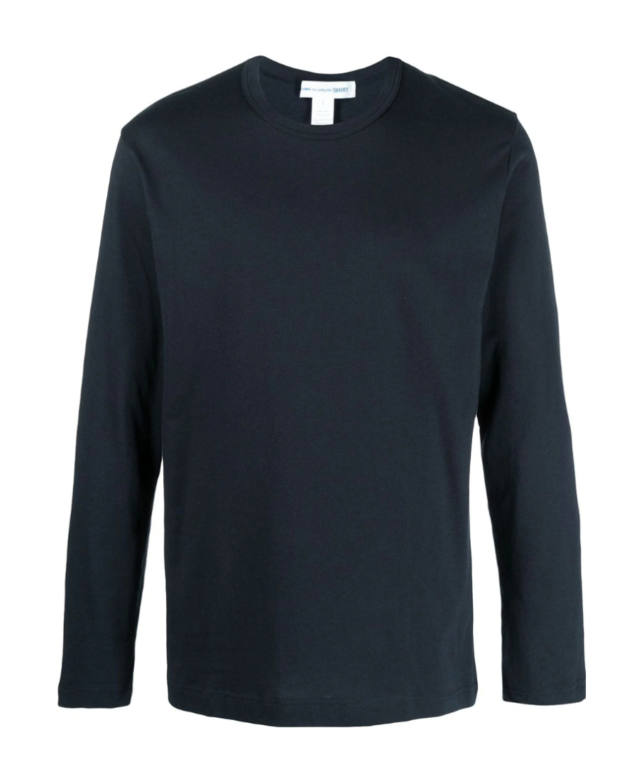 Comme Des Garçons Long Sleeve Crew Neck Knit Sweater In Black