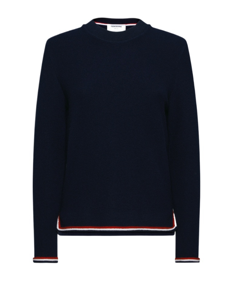 Shop Thom Browne Rwb-stripe Cashmere Jumper In Black