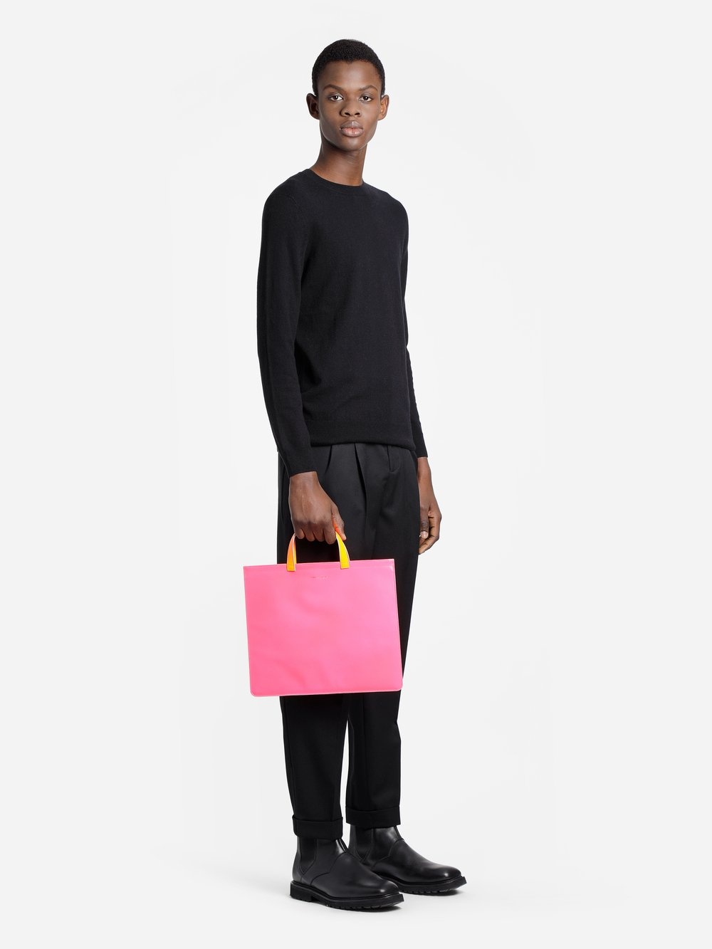 COMME DES GARÇONS COLOUR-BLOCK SQUARE TOTE BAG