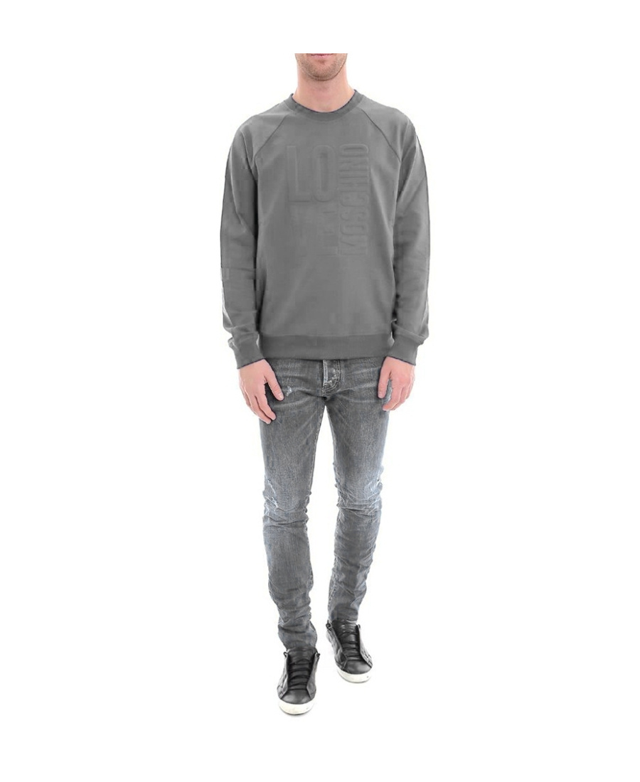 Moschino Logo Printed Sweater In Gray