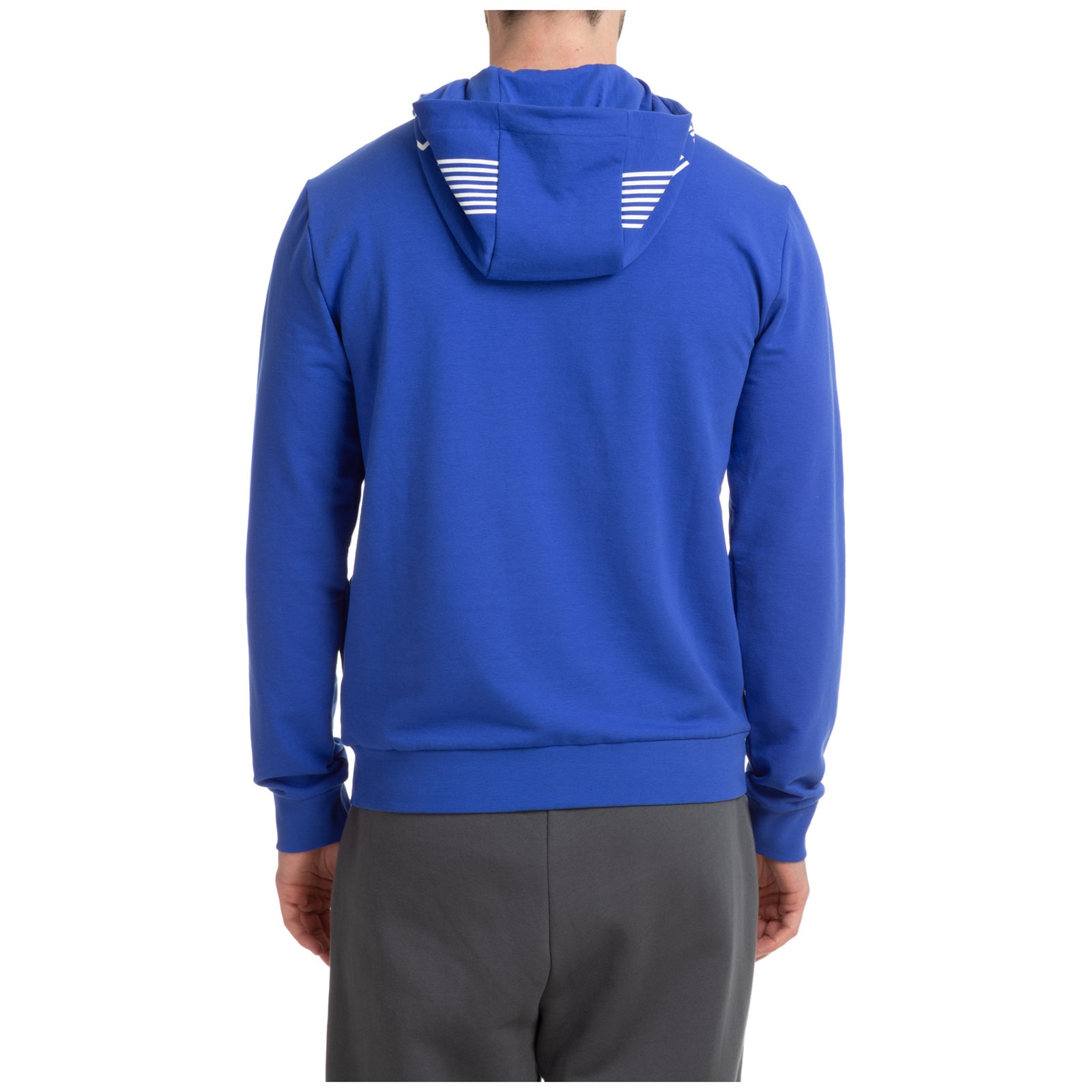 Ea7 Logo Semi-zipper Sweater In Blue