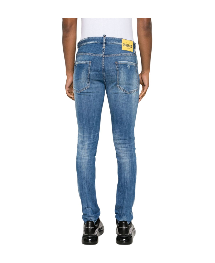 Dsquared2 Designer 5-pocket Navy Blue Jeans For Men In Blue