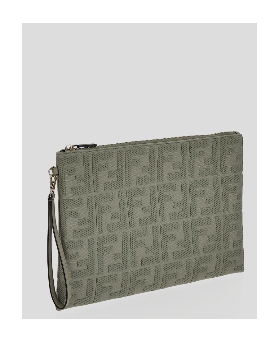 Fendi Flat Ff Handbag In Gray