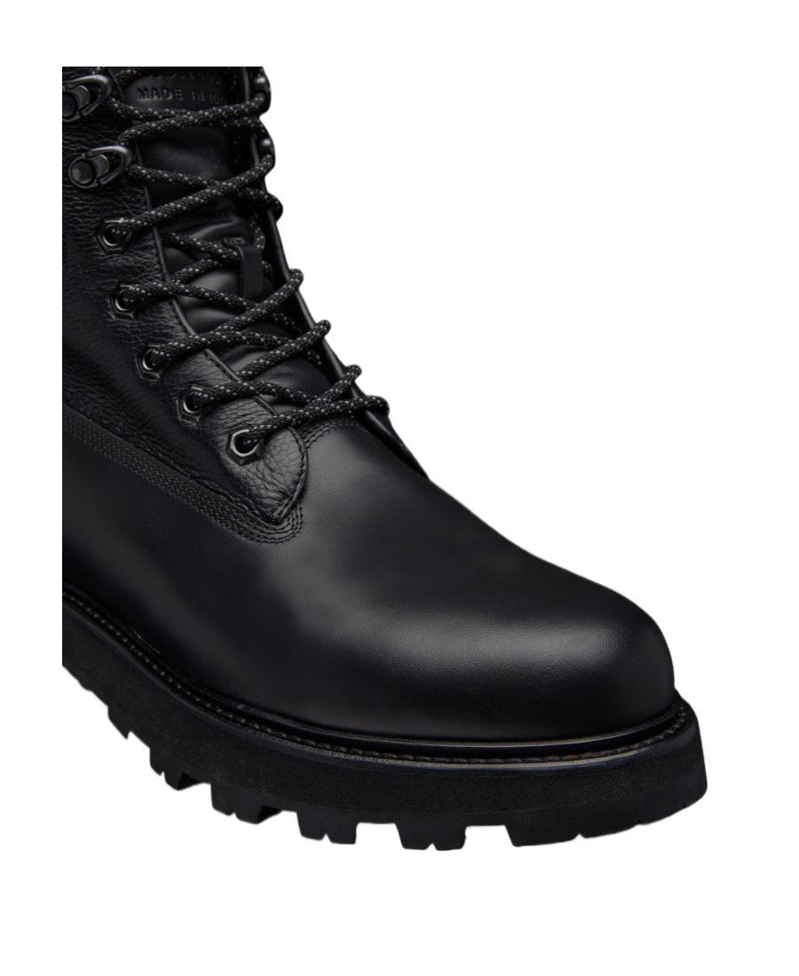 Moncler Peka Lace-up Leather Boots In Black