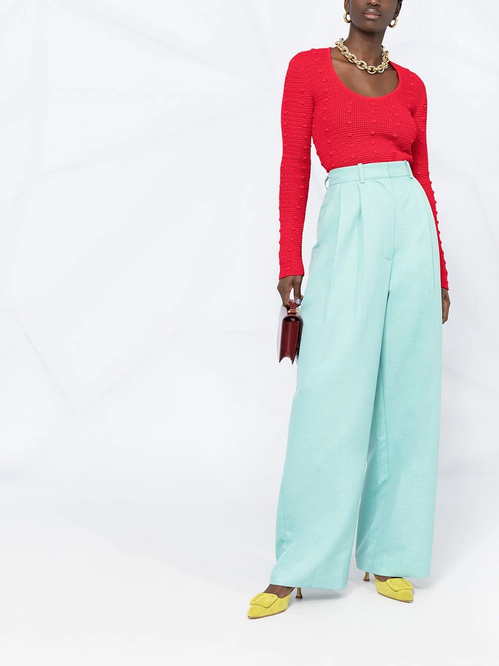 Bottega Veneta Women Red Cotton Sweater
