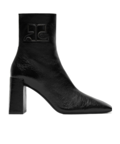 Shop Courrèges Heritage Leather Ankle Boots In Black